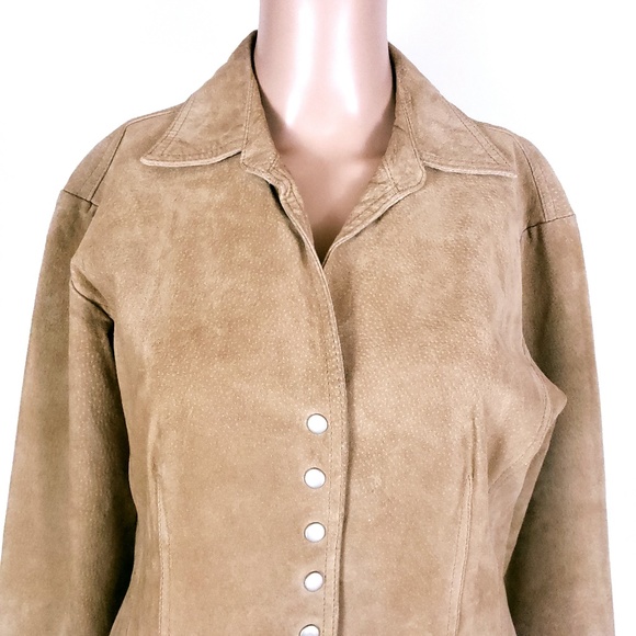 Coldwater Creek Women Jacket Snap Button 100% Leather Size S - Picture 3 of 8